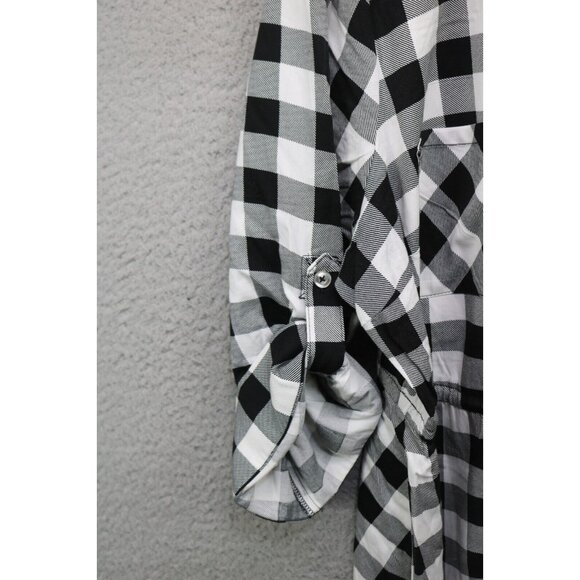 Torrid 3/4 Roll-Tabbed Sleeve Plaid Zip Tunic-Size 2X - Picture 7 of 12